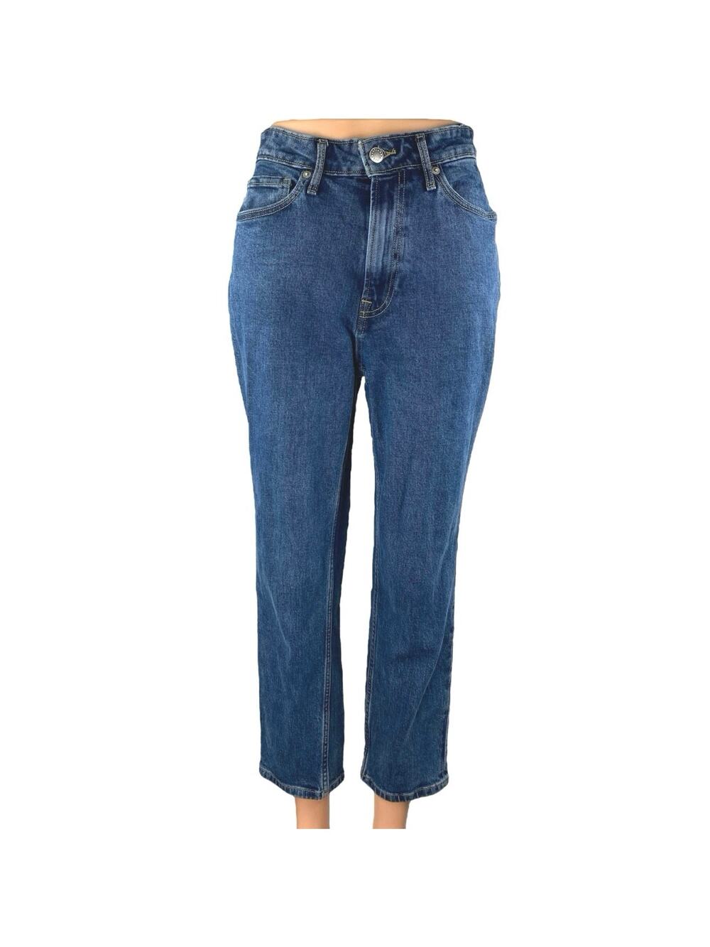 Everlane The Curvy Cheeky Women's Blue High Waisted Straight Denim Jeans Size 27